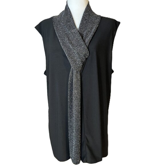 🖤Prospect BLVD 3X Silver & Black Tie-Top: Effortless Elegance & Timeless Style! - Picture 1 of 7